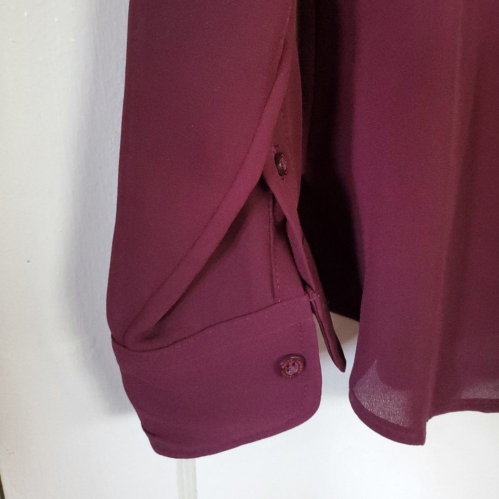 Lauren by Ralph Lauren Plum Long-sleeve Blouse - Picture 4 of 5